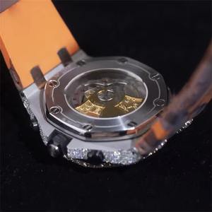 Montre pour homme certifiée EGL, diamant Moissanite VVS, coupe baguette, mouvement mécanique de luxe, résistante à l'eau 10m, style Hip Hop, entièrement - Product Image 4