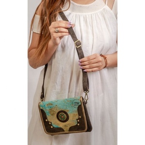 LW Handmade Genuine Suede Leather Sling <b>Bags</b> for Women Western Style Cow Hair On Winter Japan <b>Boho</b> Portable Style - Product Image 5