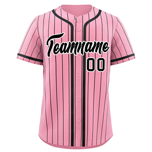 Maillot de baseball en polyester respirant 100% imprimé vierge en gros, séchage rapide, logo personnalisé cousu, taille plus, rayures, loisirs - Product Image 3