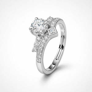 Anillo de compromiso Zarkan elegante de plata 925 con diamante americano solitario en forma de águila, talla única, con incrustaciones de moda, material principal de aleación. - Product Image 3