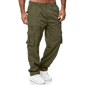 Nouveau pantalon Cargo personnalisé multi-poches grande taille pantalons et pantalons pour hommes pantalon Cargo décontracté à taille élastique de couleur unie pour hommes - Product Image 3