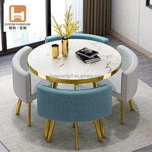 Ensemble de table à manger minimaliste de luxe convertible pour la maison café boutique salon école utilisation avec chambre restaurant meubles - Product Image 3