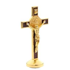 Autel en laiton brillant pour fournitures d'église Style américain décoratif église Ware événements Crucifix autel en métal en vente - Product Image 2