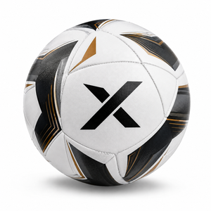 Ballon de football promotionnel personnalisé X |   Blanc Noir Or |   Logo X |   Fabricant OEM ODM |   Design haut de gamme |   Qualité supérieure - Product Image 1