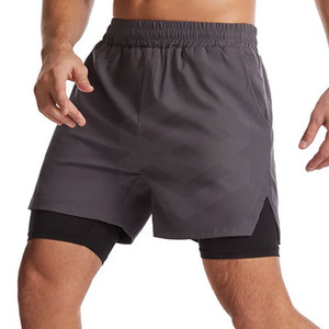 New Arrival Shorts Fashion Double <b>Layer</b> Athletic Shorts Customized Logo Men Double <b>Layer</b> Athletic Shorts Workout in Best Price - Product Image 3