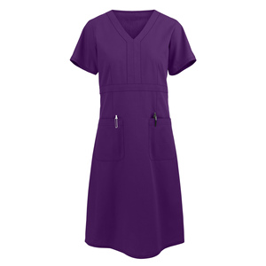 Tenues professionnelles unisexes en spandex extensible à quatre sens, multi-poches, col en V, pour le travail médical, détection d'aiguilles, personnalisables - Product Image 4