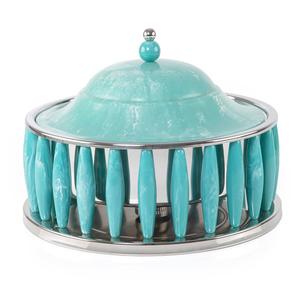 Casserole ronde en émail bleu Hotpot Casseroles de conception personnalisée pour la maison Hôtel Buffet avec chauffe-plat chauffe-plats - Product Image 5