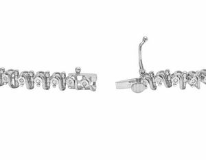 Pulsera moderna de eslabones de onda de diamante cultivado en laboratorio de oro blanco, joyería fina contemporánea de 10K - Product Image 3