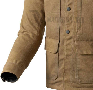 แจ็กเก็ตยีนส์ลำลองสำหรับผู้ชาย, แจ็กเก็ตยีนส์ลำลองกระดุมปิดสีพื้นสำหรับฤดูหนาวของผู้ชาย - Product Image 4