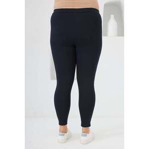 Leggings en tricot bleu marine pour femmes grandes tailles RMG - Collants extensibles à taille haute pour un confort et un style quotidiens - Product Image 3