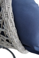 Fauteuil suspendu contemporain en rotin tressé avec structure en acier, design coquille d'œuf, imperméable, pour extérieur, hôtel, cour, jardin, patio