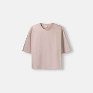 Nueva alta calidad personalizada 2025 hombres lujo pesado 100% algodón grueso gran tamaño camiseta en blanco peso pesado de gran tamaño Boxy camiseta - Product Image 6