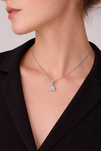 Collier pendentif en moissanite taille trillion solitaire de 3 carats, chaîne à maillons, tendance, fiançailles, unisexe, femme, argent sterling 925 - Product Image 6