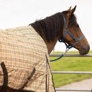 Couvertures pour chevaux imperméables de qualité supérieure 2025, bleu foncé, design personnalisé, doublure en polaire douce, maille en coton, hiver chaud, Pakistan - Product Image 4