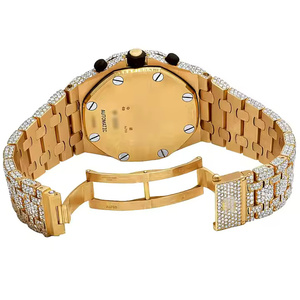 Correa de acero inoxidable de 20mm de alta calidad, 41mm DEF VVS, reloj de diamante incoloro cultivado en laboratorio, cristal mecánico, estilo Hip Hop, deporte - Product Image 3