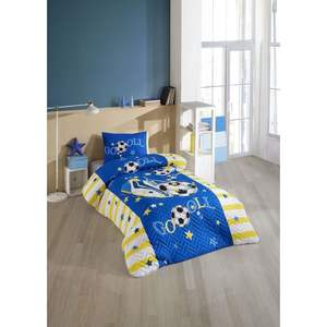 Cool Crystal Single Ranforce Four Seasons-Legends avec motif de dessin animé en jaune bleu marine style simple - Product Image 1