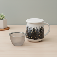 Ensemble théière et infuseur en grès émaillé de qualité supérieure, style nordique haute couture, multi-usages, référence 3460397A-0.35