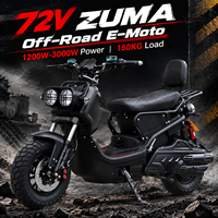 Moto électrique rapide 72V 3000W, scooter rétro Ruckus Zuma, moto tout-terrain puissante pour adultes, moto électrique pour la livraison