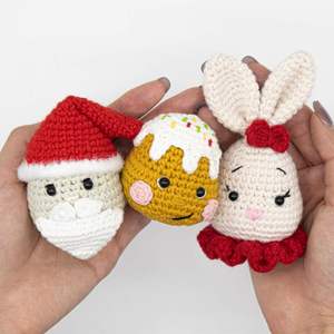 Juguete de peluche Amigurumi de Navidad hecho a mano, muñeco de ganchillo para niñas y niños, bebés, niños pequeños, animales de peluche, OEM hecho en Vietnam - Product Image 1