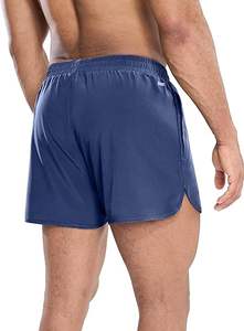 Pantalones cortos informales hasta la rodilla de verano para hombre con bolsillos con cremallera, cintura elástica de tela de secado rápido, logotipo personalizado disponible - Product Image 5