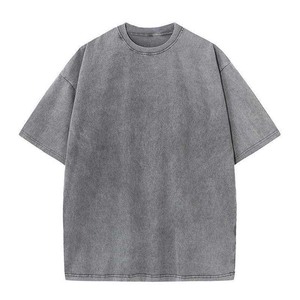 Séchage rapide OEM bas quantité minimale de commande en gros hommes coton Vintage délavé à l'acide T-Shirt pour hommes décontracté O cou T-shirt grande taille haute rue homme chemise - Product Image 5