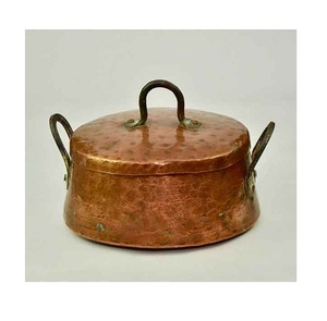 Olla de cocina martillada de cobre hecha a mano, forma redonda, tamaño personalizado, olla para cocinar alimentos para uso en utensilios de cocina - Product Image 3