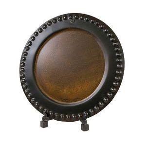 Plateau de service à salade pour hôtel et restauration Assiettes d'ustensiles de cuisine décoratives Assiette de service à finition antique en noyer au design fait à la main - Product Image 1