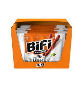 Rollo de pavo Bifi original al por mayor, 45 g, caja maestra de 48 unidades, pavo ahumado en madera de haya, Brühwurst en masa horneada para supermercado - Product Image 6