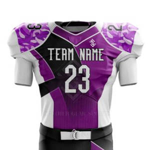 Uniforme de Fútbol Americano Personalizado de Estilo Único, Uniforme de Equipo Nacional de Fútbol Americano, Transpirable, de Manga Corta, 100% Poliéster - Product Image 3