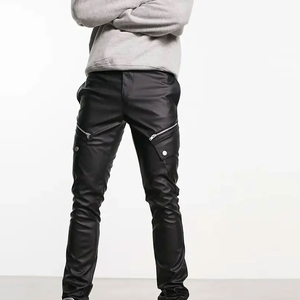 Pantalon en cuir de haute qualité pour homme, respirant, séchage rapide, nouvelle collection, style décontracté, braguette boutonnée, anti-plis, coupe droite, uni non tissé - Product Image 6