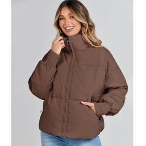 Veste matelassée légère en coton uni pour femme, décontractée, isolée, imperméable, coupe-vent, pour un usage quotidien, tendance - Product Image 1