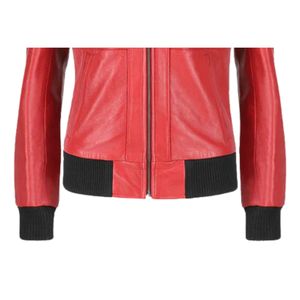 Chaqueta de Motocicleta de Cuero Genuino para Mujer, Calidad Premium, Hecha a Medida, con Estampado Elegante, Acabado Invernal, Resistente al Viento y Ecológica - Product Image 5