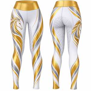 Nouveaux leggings d'équitation tricotés à imprimé cheval, absorbant les chocs, respirants, à séchage rapide, taille haute, pour l'équitation - Product Image 4