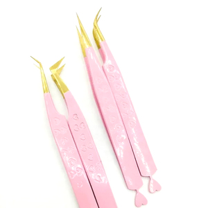 Pinces à cils pointues à 45/75/90 degrés, logo personnalisé de Noël, volume léger, rose cœur, vente chaude, Song Lashes - Product Image 4