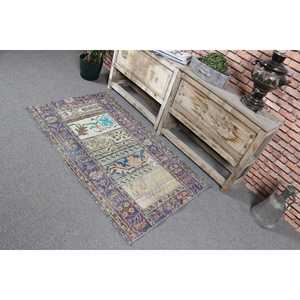 Petit tapis turc de 2,7 x 4,7 pieds, tapis marocain bleu vintage - Product Image 4