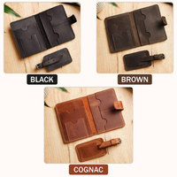 Porte-passeport en cuir pleine fleur véritable fait à la main avec blocage RFID, portefeuille familial, organiseur de voyage, housse cadeau personnalisable pour homme