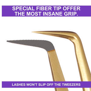 Meilleures ventes Pince à épiler à pointe en fibre personnalisée à 90 degrés Outils d'extension de cils - Product Image 2