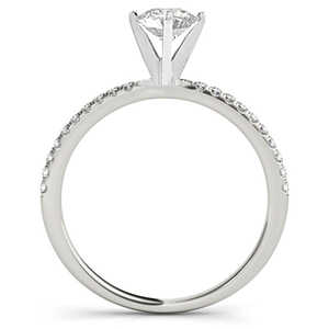 Bague de fiançailles en or blanc 14 carats avec diamants, sertie d'un diamant de 1,12 carat, bague en diamant de laboratoire, solitaire en diamant, bague de mariage - Product Image 2
