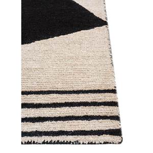 Tapis en laine et viscose tufté à la main à motif géométrique Tra-14827 gris et noir 'Pathways' pour usage domestique - Product Image 4