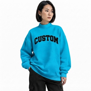 Pull oversize à col montant pour femme, coupe décontractée, vêtements streetwear personnalisés, service OEM de haute qualité, fournisseur en gros - Product Image 1
