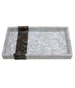 Pearl Essence & Bone Art Bandeja hecha a mano Bandeja de lujo personalizada con incrustaciones de madreperla y hueso para cocina casera y regalos Premium - Product Image 4