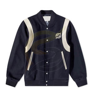 Streetwear en laine avec service personnalisé OEM Veste de baseball d'hiver de haute qualité, entièrement personnalisable Veste d'hiver grande taille pour hommes - Product Image 1