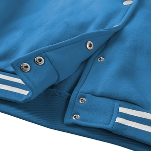 Veste universitaire courte de haute qualité OEM pour femmes, manches en cuir, impression de logo personnalisé, toile de rembourrage en coton pour l'automne bas quantité minimale de commande - Product Image 6