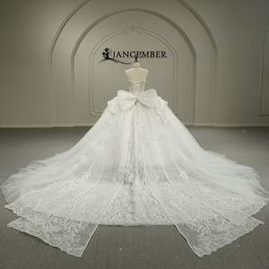 Robe de mariée moderne Jancember GT26016 à col bateau et laçage avec nœud - Product Image 4