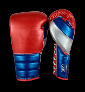 Gants de boxe professionnels en cuir véritable bronze argenté métallisé personnalisés de qualité supérieure, lacets blancs, pour compétition et entraînement. - Product Image 4