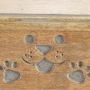 Diseño grabado, comedero doble de madera elevado para perros, cuencos elevados para comida de mascotas para perros y gatos para Alimentación de Mascotas - Product Image 3
