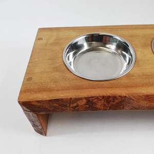 Hot Selling Portable <b>Cat</b> or Dog Feeding Station Portable Rectangle Wooden Pet <b>Feeders</b> with Stainless Steel Bowl - Product Image 4