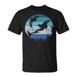 Camiseta Retro Orca de Ballena Asesina para Acuaristas, Producto Promocional con Temática de Animales Marinos - Product Image 1