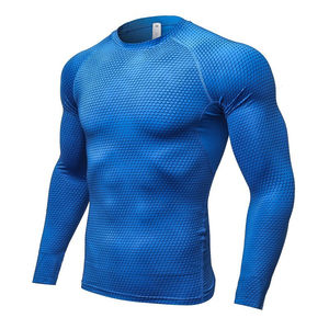 Camisetas Deportivas Casuales de Compresión Transpirables de Alta Calidad para Hombre, Tallas Grandes, Estilo Urbano de Invierno, Tejido Satinado - Product Image 1