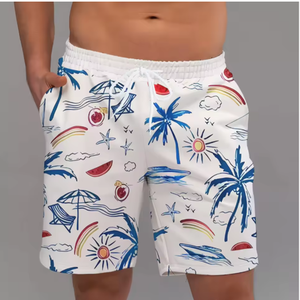Shorts décontractés en coton pour hommes BD, tendance, nouvelle mode, imprimés, avec cordon de serrage à la taille moyenne, de la nouvelle collection - Product Image 1